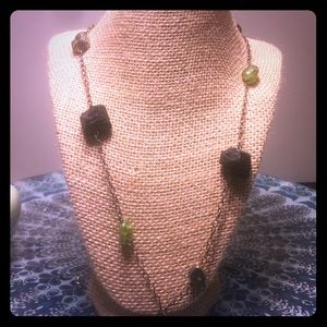 Vintage raw tourqoise and pyrite necklace
